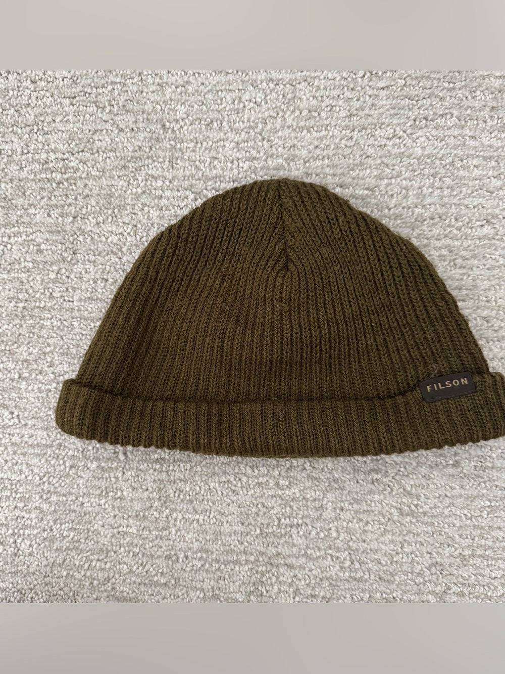 Filson Beanie Mens One Size Dark Green 100% Wool Watch Cap Fisherman USA Made